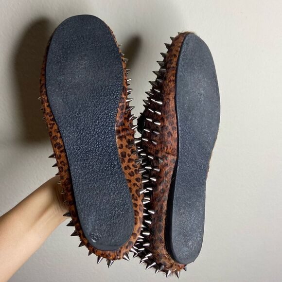 Unif Hellraiser Spiked Leopard Print Loafers Size 7 - Picture 5 of 8